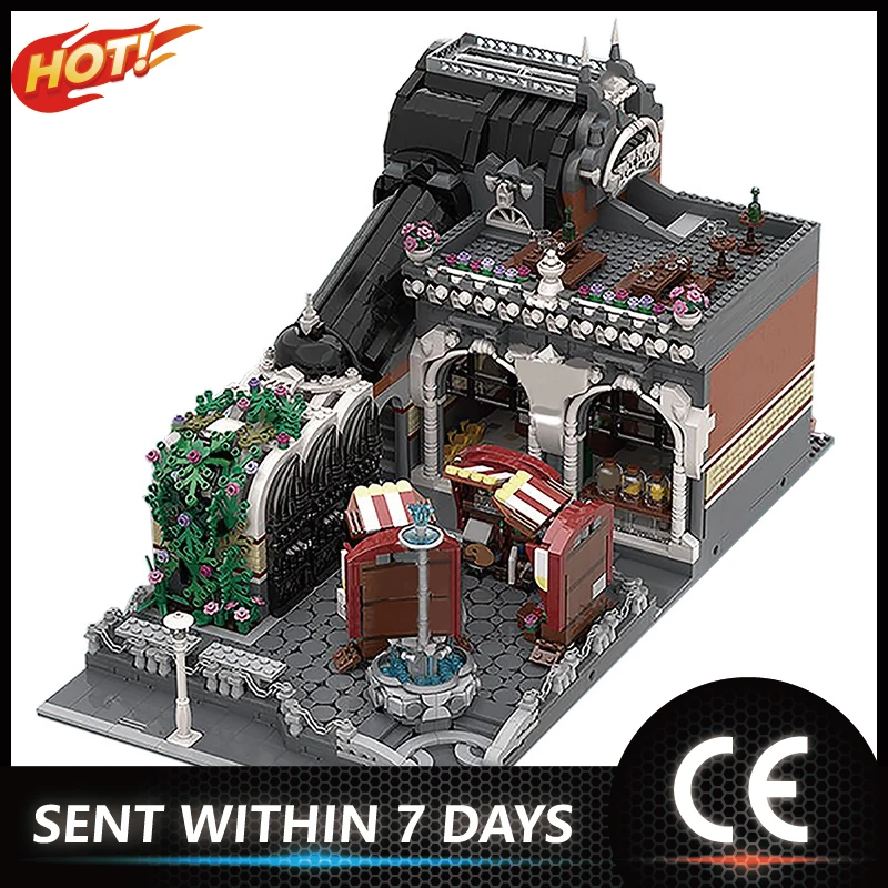 Вид из окна модель дома город модульные MOC-44804 Торговой площади конструкторных