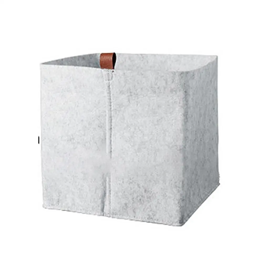 Фетровая корзина для хранения гостиной чайный столик черный серый корзина для хранения мелочей ткань войлочная коробка для хранения спальни носки для хранения - Цвет: Light Grey