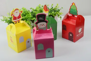 

cartoon gift Christmas Wedding candy fruit box colorful christmas box christmas eve apple folding cartons cute bag casual