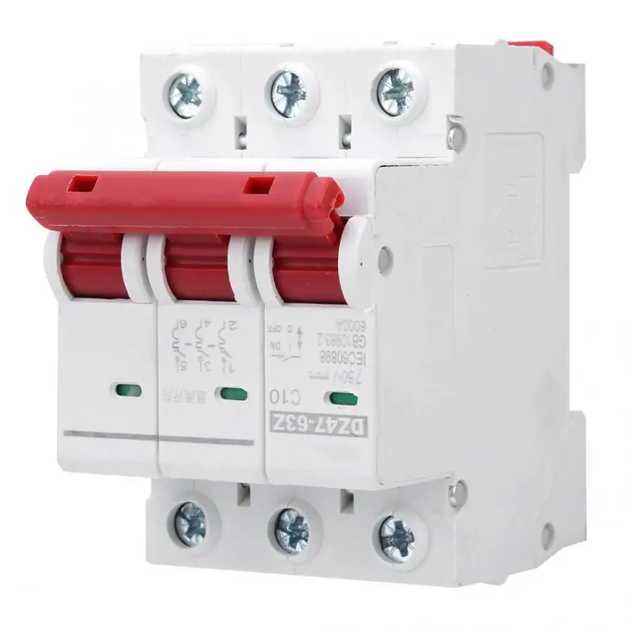 

4pcs MCB Miniature Circuit Breaker 3P Photovoltaic Air Switch Overload Leakage Short Circuit Protector