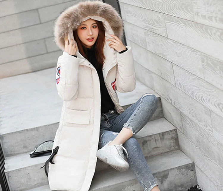 Female Overcoat Coat Parka Women Winter Coats Long Cotton Casual Fur Hooded Jackets Women Thick Warm Winter Parkas MY104