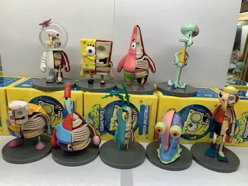 

9pcs/lot cartoon Anime figure spongebob Action Figure Toys for Kids Playing Gift 7-10cm Anime Sponge Bob Collection Model Dolls