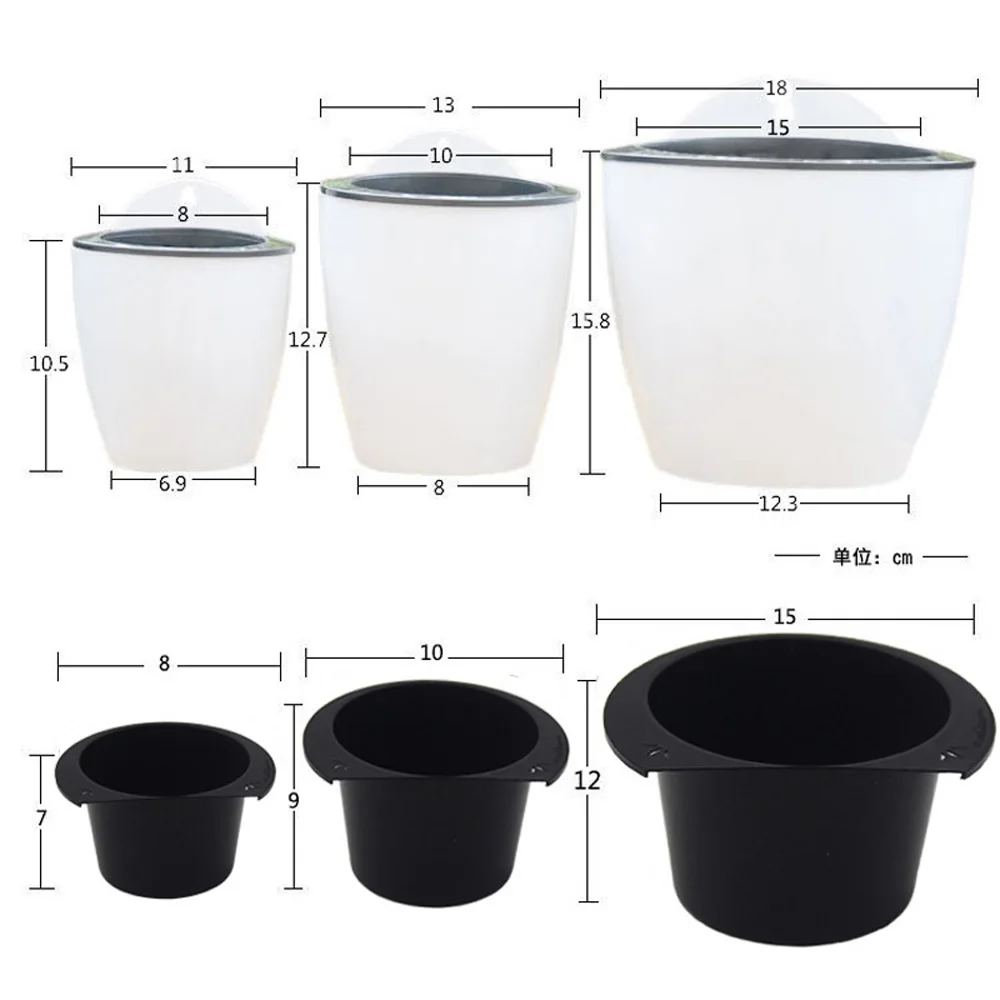 Creative Self-watering Plant Flower Pot Wall Hanging Plastic Planter Home Garden