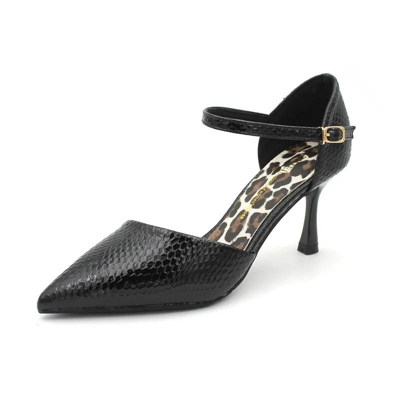 

789-7 Thin Heeled Sandals Women's 2019 Spring And Autumn New Style Pointed-Toe Shoe High-Heel Small Heel A- line with Shallow Mo