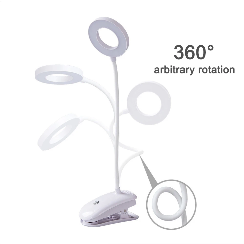  LED Table Lamp Touch On/off Switch 3 Modes Clip Desk Lamp 7000K Eye Protection Desk Light Dimmer Re - 4000134261370
