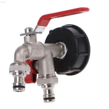 IBC S60X6 выход резервуара для воды с латунным краном и 1/" двойной кран оснастки на соединитель стык воды