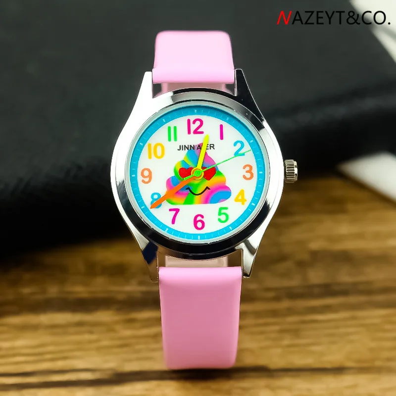 Детские забавные цветные кварцевые часы wacky студенческие часы с мультипликационным ремешком