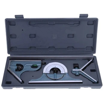 

4pcs/set Industrial Grade Ruler Set Square Protractor Angle Gauge Measure 0-180 Degree Carbon Steel AL1028 Angle Rulers