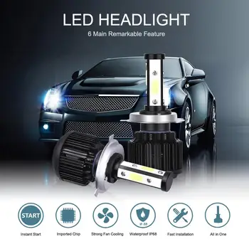 

Big Discount 2PCS X6 LED Headlights Car X6 Light 360 Degree Clear Beam No Blind Zone High Quality Car Led Light