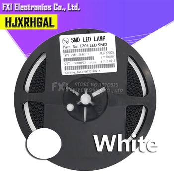 

1Reel 3000pcs white 1206 SMD LED diodes light Hot sale