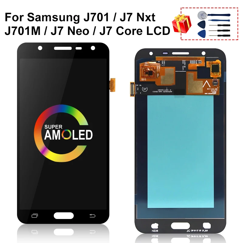 AMOLED для Samsung Galaxy J7 neo J701 LCD Nxt J701F J701M Core дисплей с сенсорным экраном дигитайзер