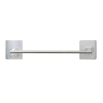 

Stainless Steel Bath Towel Holder Wall Mounted Hanger Towel Rack Single Rod Organiser for Home Kitchen Bathroom