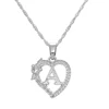 Anniyo A-Z Hawaiian Flower Heart Letters Pendant Necklaces Gold/Silver Color African Initial Jewelry Alphabet Christmas #232706 ► Photo 3/6
