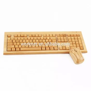 

wholesale 2.4Ghz 1600 DPI wireless bamboo keyboard and mouse set KG308-N+MG94-N