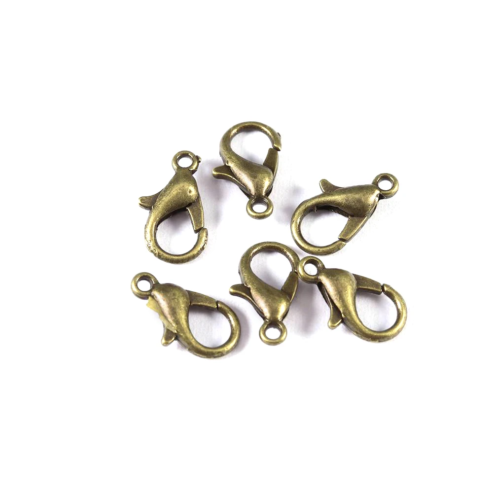 10/12/14/16/18/21mm Silver Gun Black Metal Lobster Clasps Hooks Bracelet End Connectors For Jewelry Making DIY Necklace Buckle