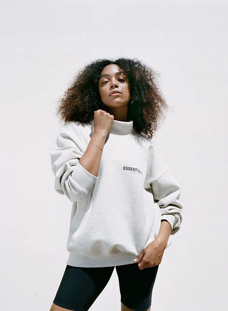 

Essentials Turtleneck Sweatshirts Men Women High Quality Thick Warm Hoodie Essentials Solid Color Pullover