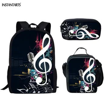 

INSTANTARTS Color Music Note Pattern Schoolbags Children Big School Backpack Boys Girls Fashion Satchel Rucksack Cartton Mochila