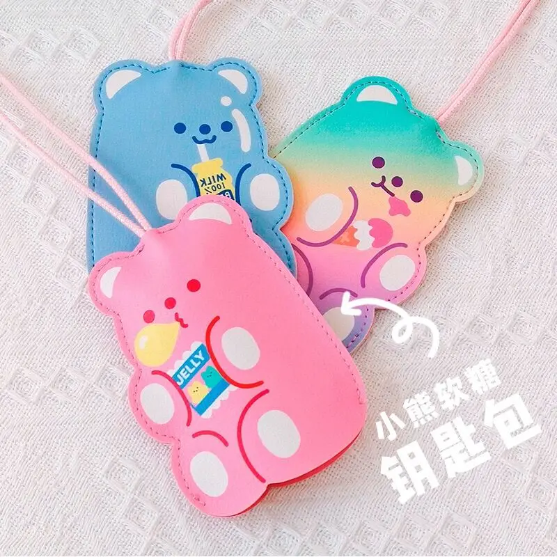 Чехол для ключей Bear из искусственной кожи девочек корейский и японский милый