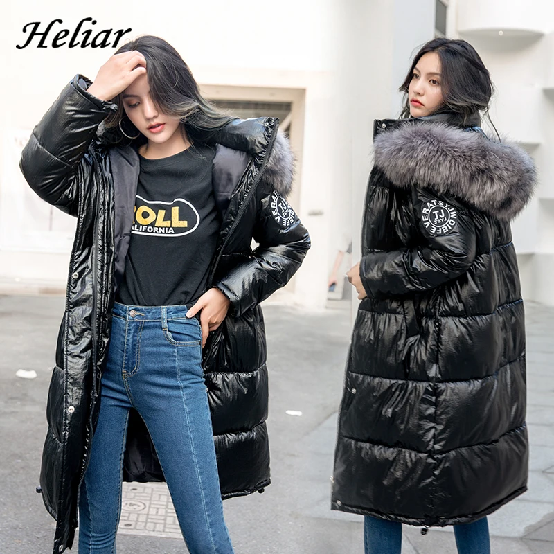 HELIAR, зимнее теплое пальто для женщин, с мехом, с капюшоном, хлопковая куртка, с завязками, пальто для женщин, плотное, одноцветное, длинное, тепловое, зимнее пальто для женщин
