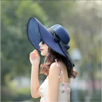 

Straw Hat Ladies' Straw Hat Folding Women's Awning Hat uv Cut Brim Wide Summer Autumn Straw
