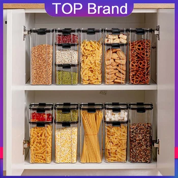 

700/1300/1800ML Food Storage Container Plastic Multigrain Storage Tank Kitchen Refrigerator Noodle BoxTransparent Sealed Cans