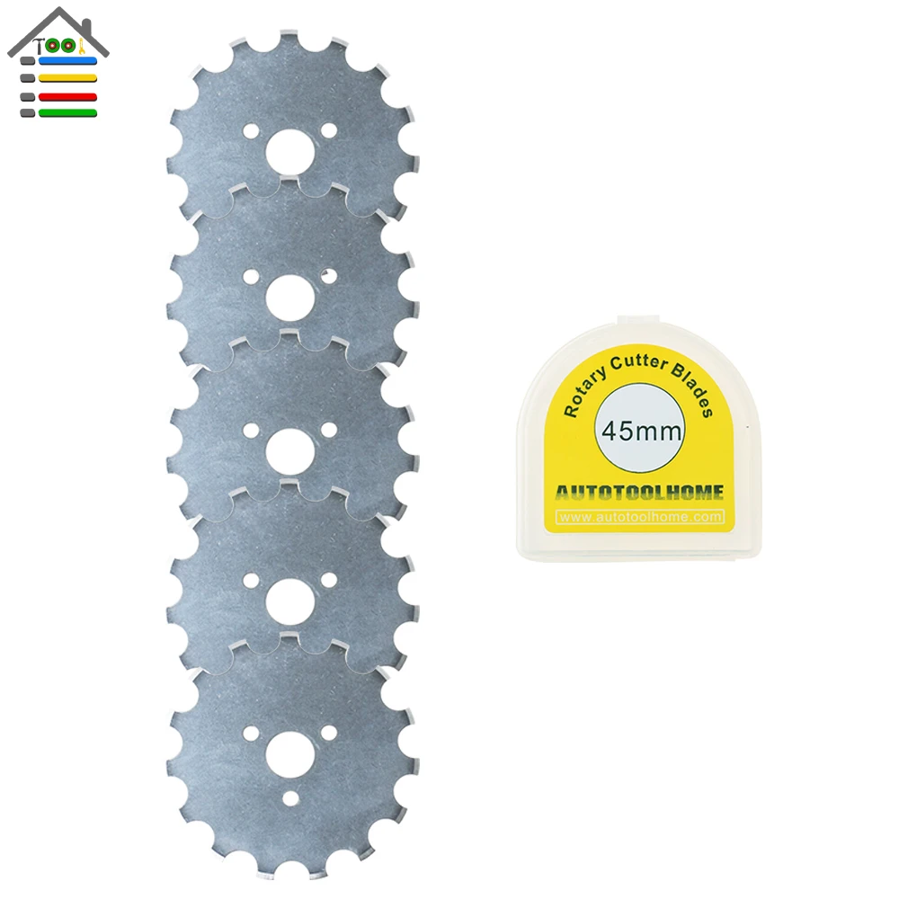 

5 Pack 45mm Wide Skip Blades Crochet Rotary Blades Perforating Rotary Cutter Edging Tool for Fleece Blankets