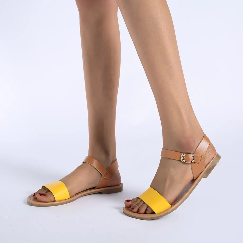 Летние сандалии на плоской подошве; женская обувь; коллекция года; роскошные фирменные дизайнерские сандалии; цвет коричневый, розовый; женские кожаные сандалии с пряжкой; женская обувь;#1120g20