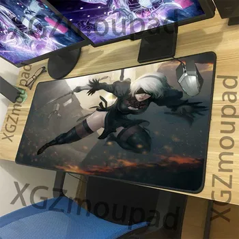 

XGZ Custom Large Anime Mouse Pad Precision Black Lock Edge NieR: Automata Computer Table Mat Speed Natural Rubber Non-slip Xxl