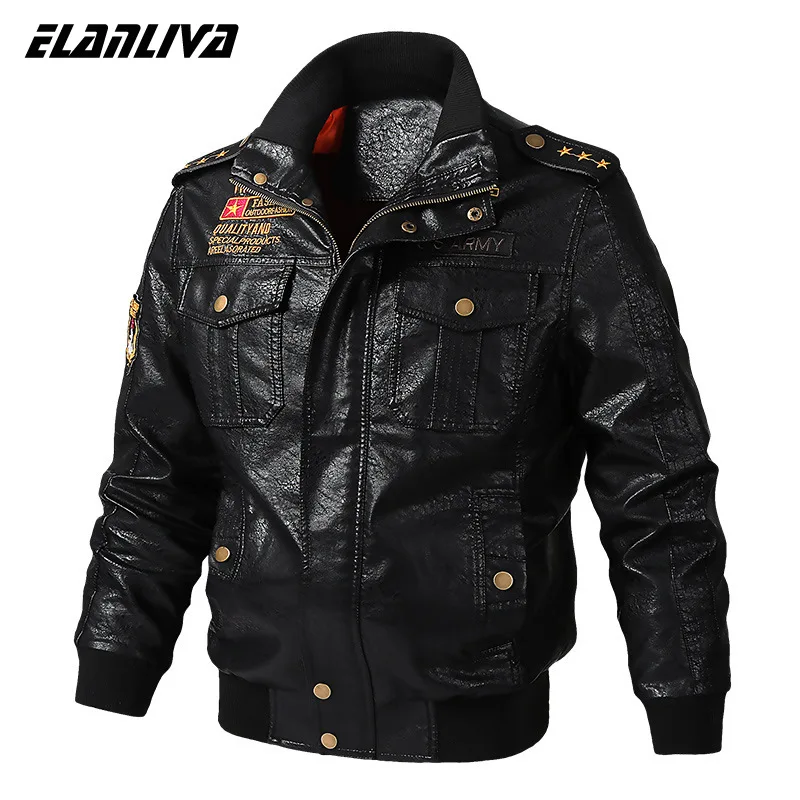 2020 Men's Classical Motocycle Jacket Winter Skin Thick Man Leather Moto Autumn Zipper Biker Coat Large Size 6XL | Мужская одежда