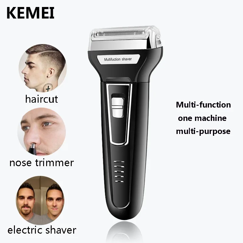 

KEMEI beard trimmer multi-function beard clipper composite floating razor blade intelligent quick charged facial shaver 5