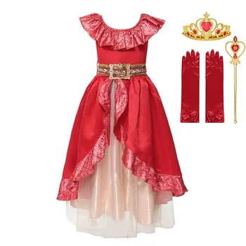 

MUABABY Girls Elena Dress Children Elena Princess Cosplay Costume Kids Sequin Deluxe Party Dress Xmas Halloween Gift