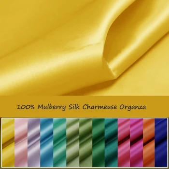 

100cm*140cm Shaped Pure Silk Organza Fabric Charmeuse Gauze Tecido For Wedding