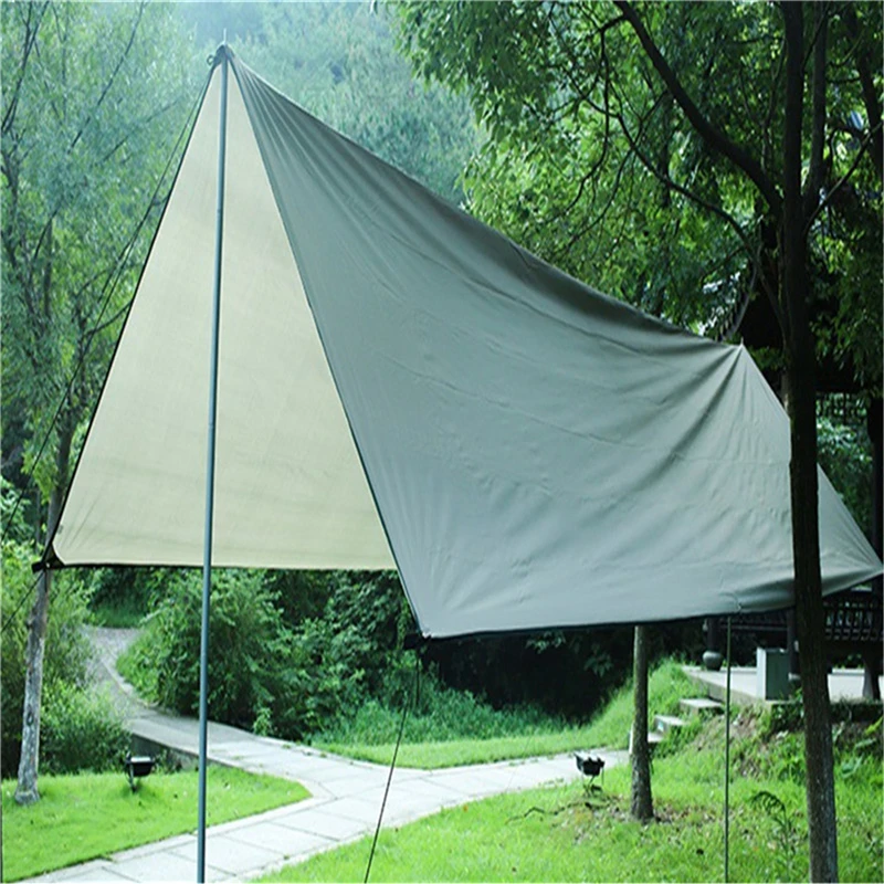 Bâche De Camping Ultralégère – Imperméable 3000mm – Auvent, Parasol, Abri – Vert Olive