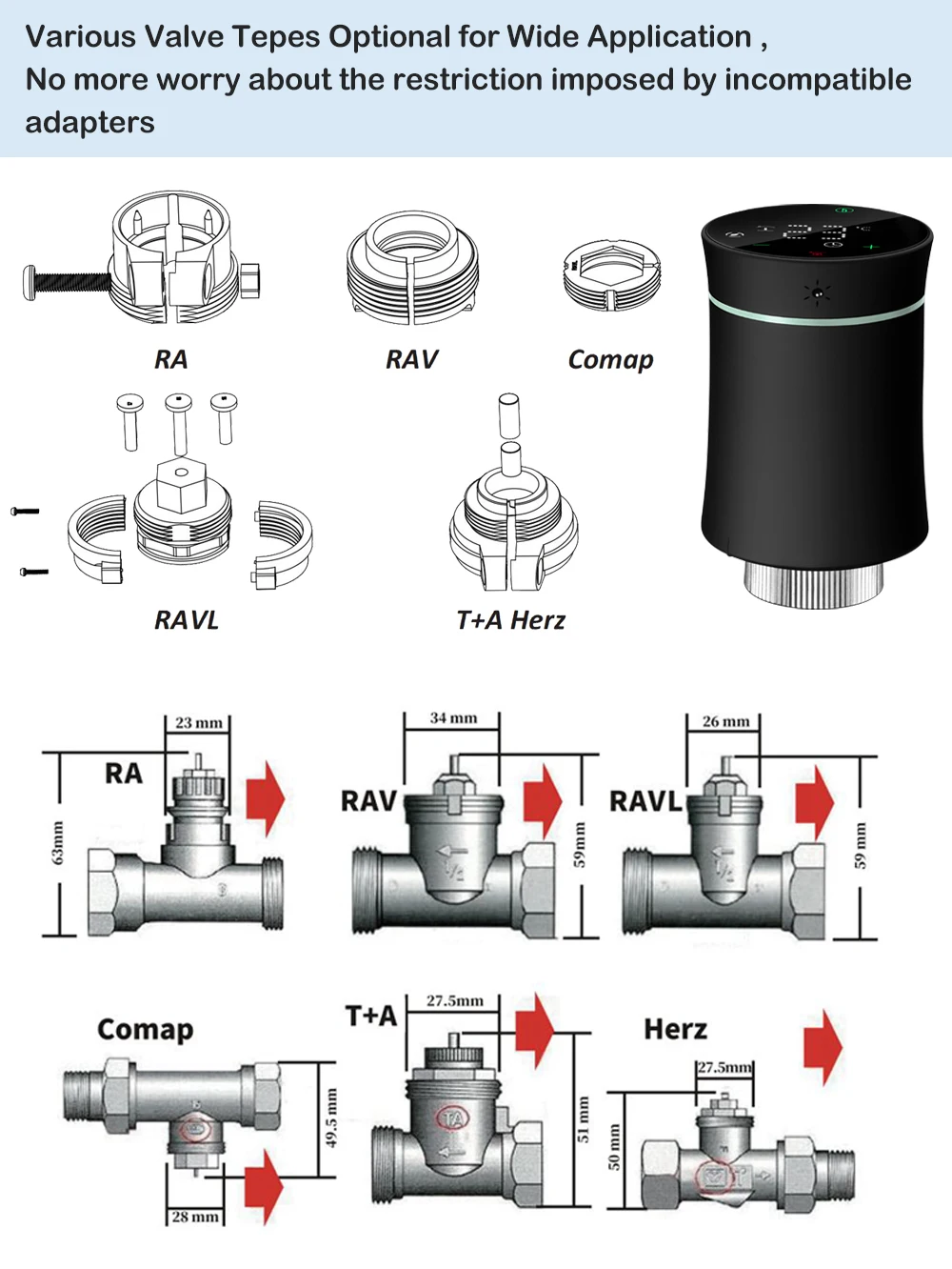 Tuya Smart ZigBee Radiator Actuator TRV Programmable Thermostatic Radiator Valve