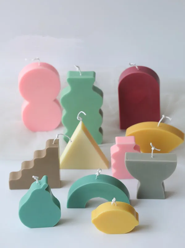 Silicone Candle Shape Handmade Geometry Silicone Candle Mold New