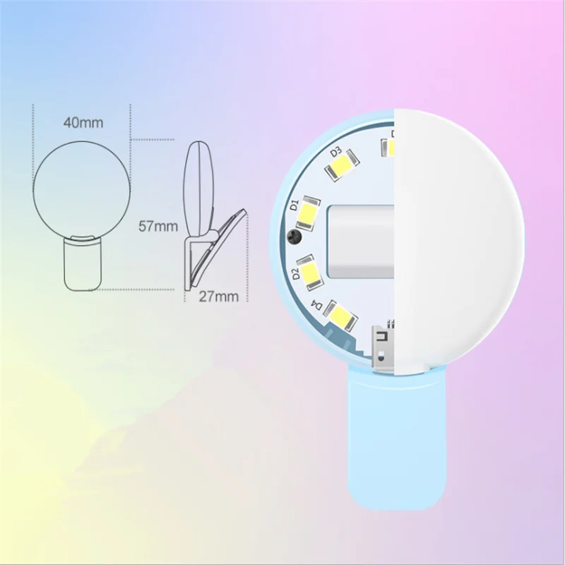 Coolreall Mini Q селфи кольцевой светильник портативный флэш светодиодный USB зажим для мобильного телефона для ночной фотографии заполняющий светильник для iPhone samsung