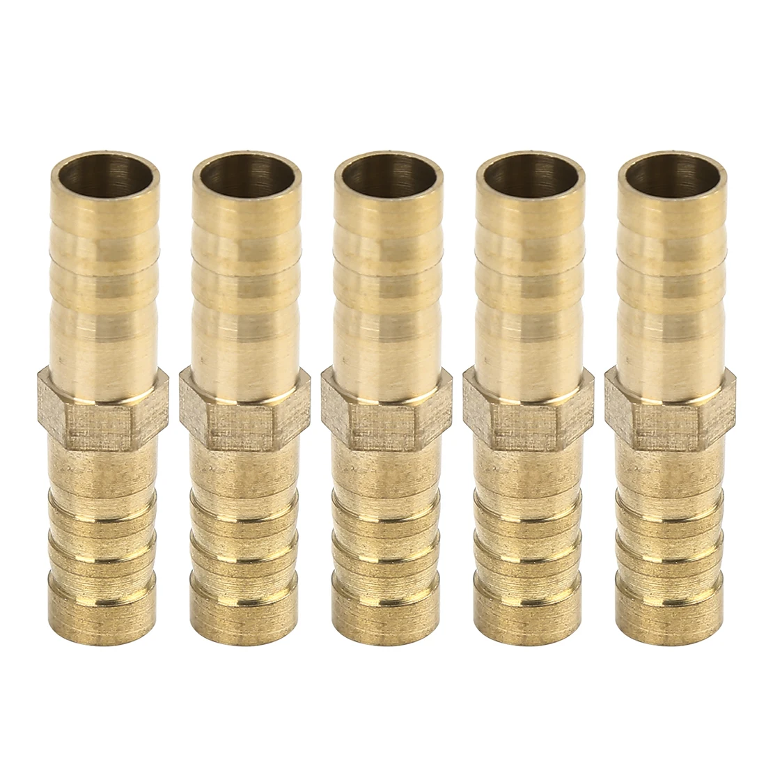 Hose Coupler Uxcell 4/5/6/8/10mm Brass Barb Pipe Fitting 5pcs Straight Union Connector for Air Water Gas Oil