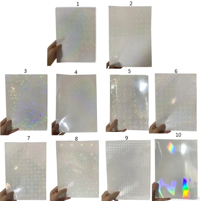 Holographic Sand Glitter Plus Five Star Foil Adhesive Tape Cold Laminating  On Paper Plastic 50Sheets 210x297MM DIY Package Card - AliExpress