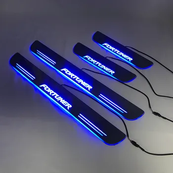 

LYQ led moving door scuff for Toyota Fortuner ynamic door sill plate welcome lamp lining overlay Flow/fixed light