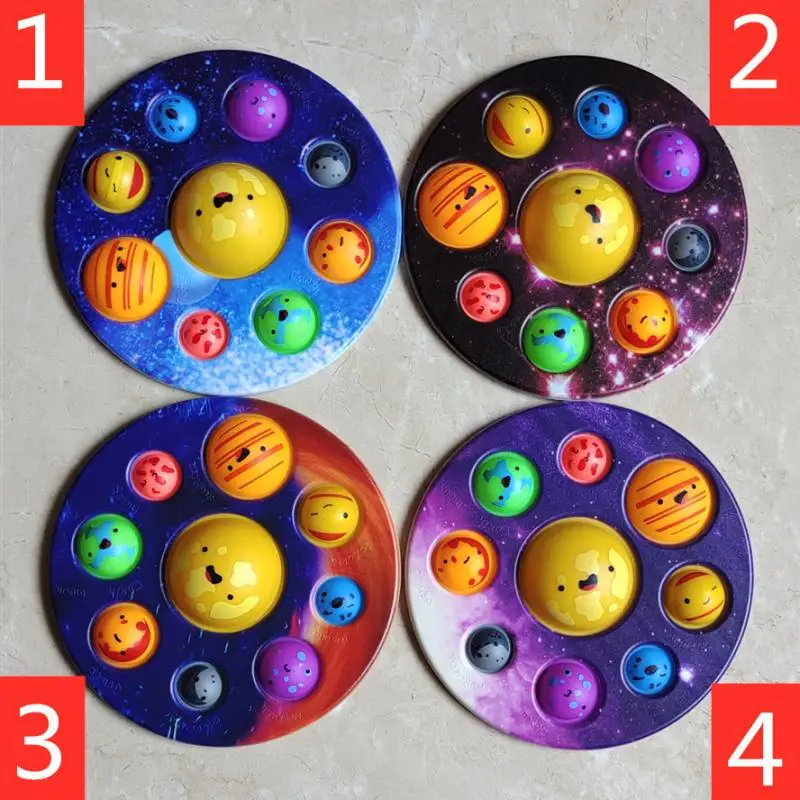 

New Products Popits Poped Rainbow Fidget Push Pop Bubble Stress Reliefsd Plastic Cement Happy Planet Mental Decompression Toys