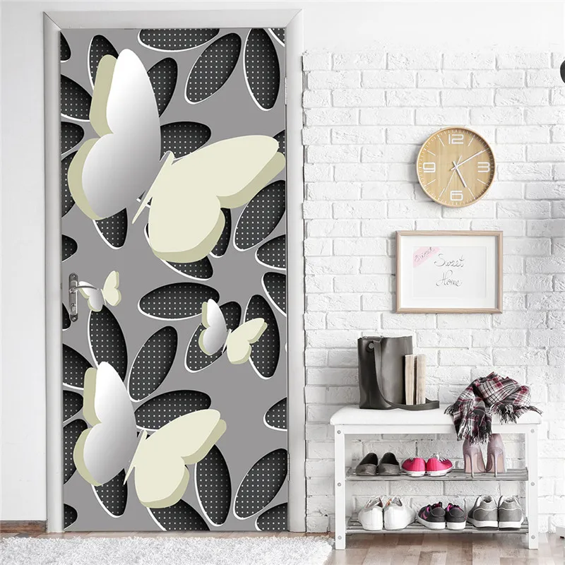 Стерео цветок домашний декор художественная дверная наклейка ремонт природный пейзаж обои для гостиной спальни плакаты с изображением холодильника