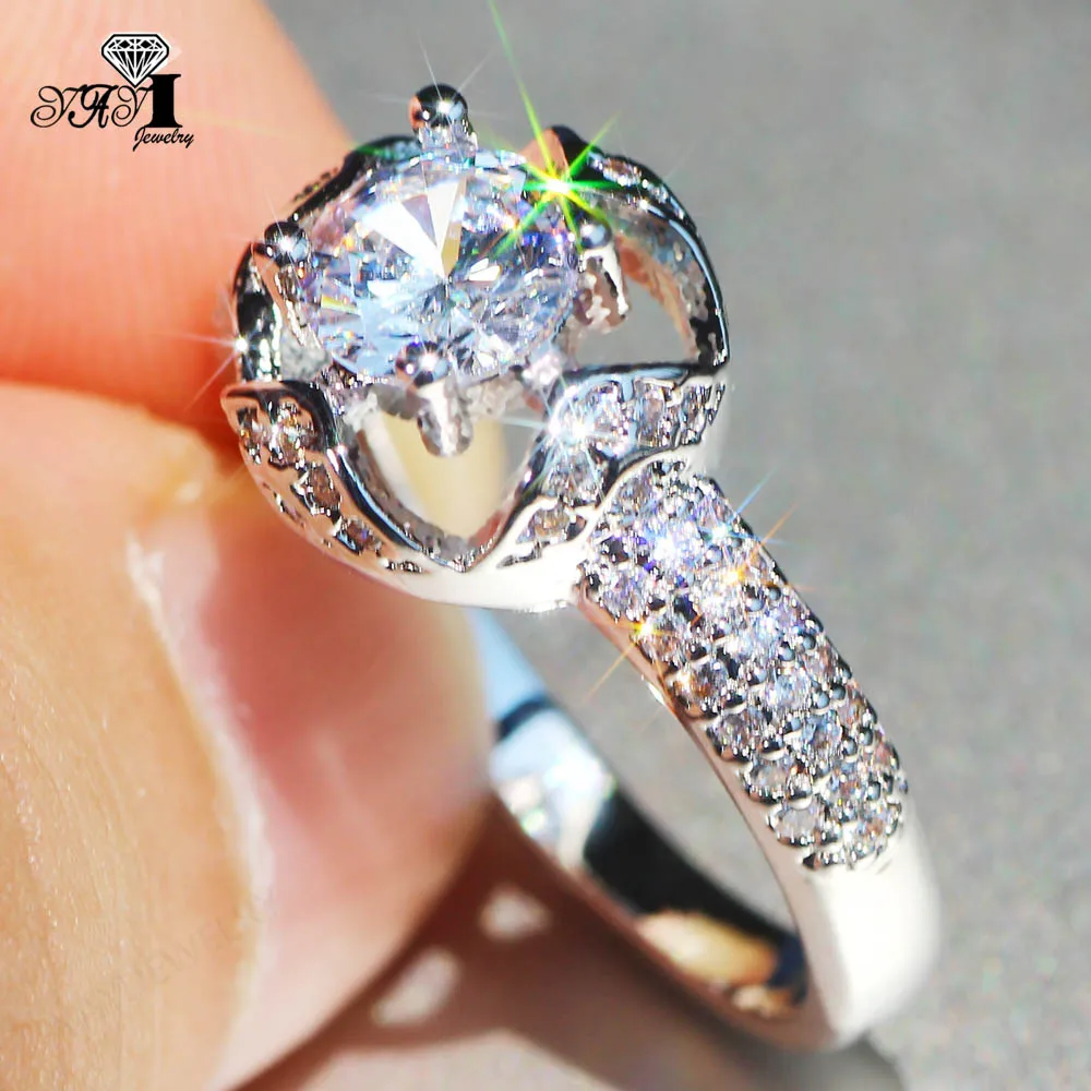 Ювелирные изделия yayi Мода Принцесса Cut 6.5CT белый циркон серебряный цвет обручальные кольца для влюбленных вечерние кольца 1185
