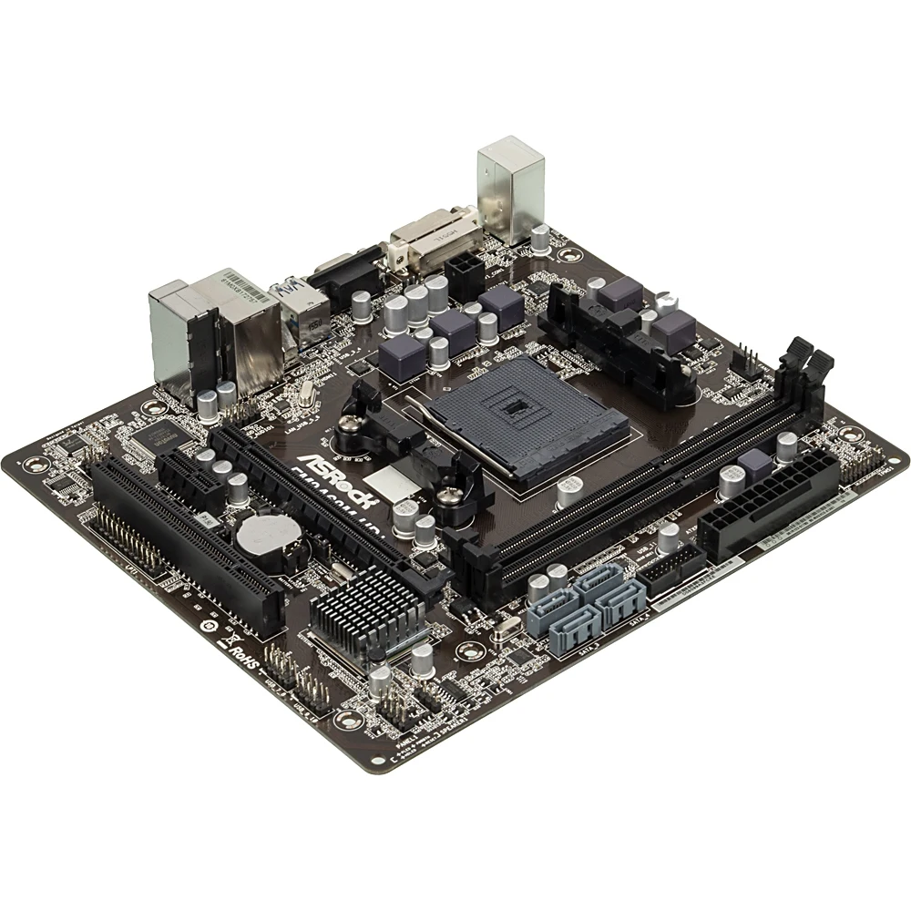 Материнская плата Asrock FM2A68M-HD+ Soc-FM2+ AMD A68H 2xDDR3 mATX AC`97 6ch(5.1) GbLAN RAID+VGA+DVI