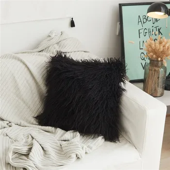 

Fashion Pillow Cover European Ins Plush Furry Soft Sofa Cushions Cover 45x45cm Beach Wool Velvet Pillowcases Home Decoration