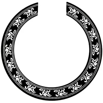 

Sound hole Rose Decal Sticker for Acoustic Classical Guitar Parts Black+Silver