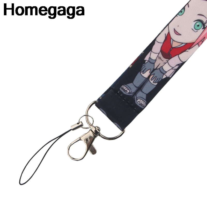 Homegaga героя аниме «Наруто мультфильм аксессуары для ключей для безопасности, защиты телефона USB держатель удостоверения личности ключевой ремень шнур с этикеткой D2304