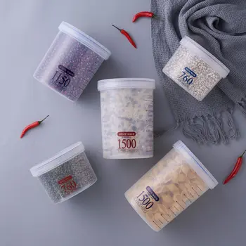 

Kitchen transparent food fresh-keeping sealed jar storage tank plastic lid grains storage tank snack milk powder