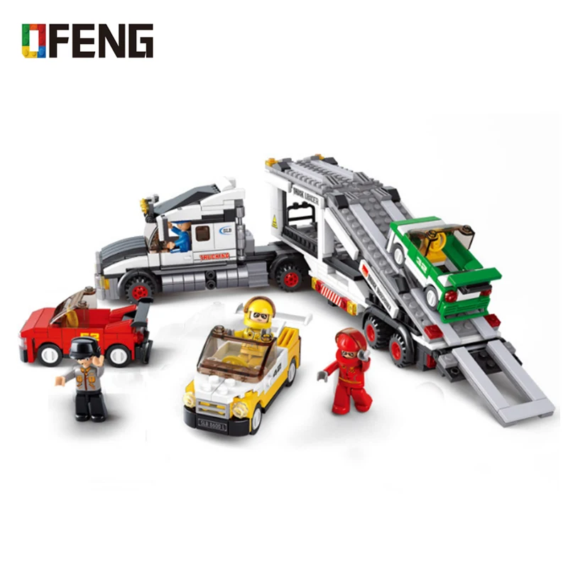 

Carrier Vehicle Transport Truck Model Building Block Toys SLUBAN 0339 Figure Fits Toy Gift For Children Compatible Bricks