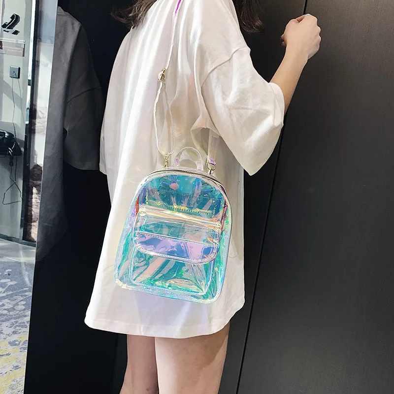 a laser claro mochila moda saco de
