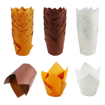 

Tulip Baking Paper Cups,Cupcake Muffin Liners Wrappers,Tulip Baking Cups Cupcake Holder for Weddings,Birthdays,Parties